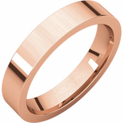 FIR7:223419:P 14 K Rose 4mm Flat Comfort Fit Band