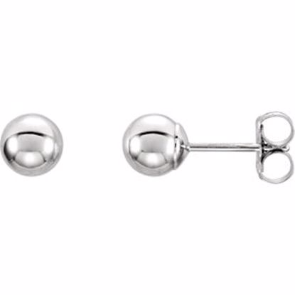 67841:104:P 14kt White 5mm Ball Earrings with Bright Finish