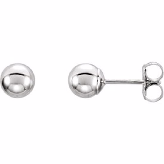 67841:104:P 14kt White 5mm Ball Earrings with Bright Finish