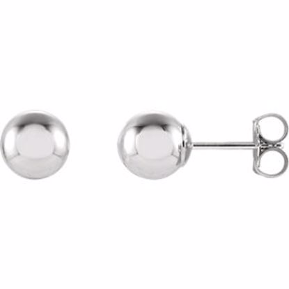 67841:106:P 14kt White 6mm Ball Earrings with Bright Finish