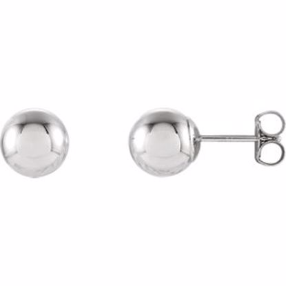 67841:108:P 14kt White 7mm Ball Earrings with Bright Finish