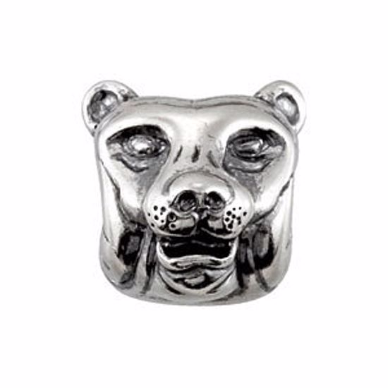 24755:101:P Sterling Silver 11.85x11.5mm Tiger Slider Bead