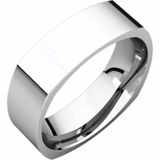 SQR10:276446:P 10kt White 6mm Square Comfort Fit Band