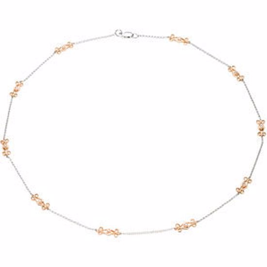 67875:101:P 14kt White & Rose 1/6 CTW Diamond 16" Necklace