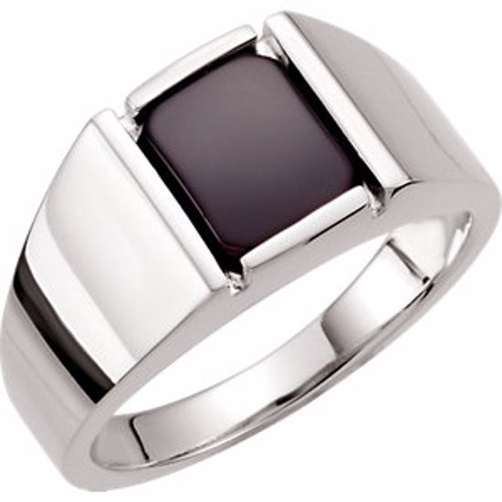 67879:100:P Sterling Silver Men's Onyx Ring