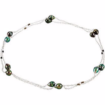 67883:101:P Tahitian Cultured Pearl & Black Spinel Necklace