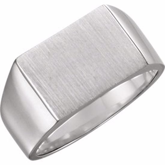 9468:48028:P Sterling Silver 15x11mm Men's Signet Ring