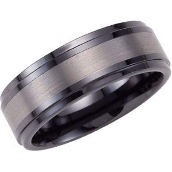 CR030:111:P Ceramic Couture® & Tungsten Band