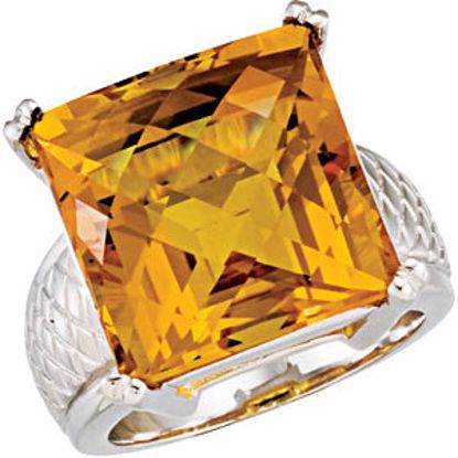 67901:101:P Checkerboard Citrine Weave Design Ring