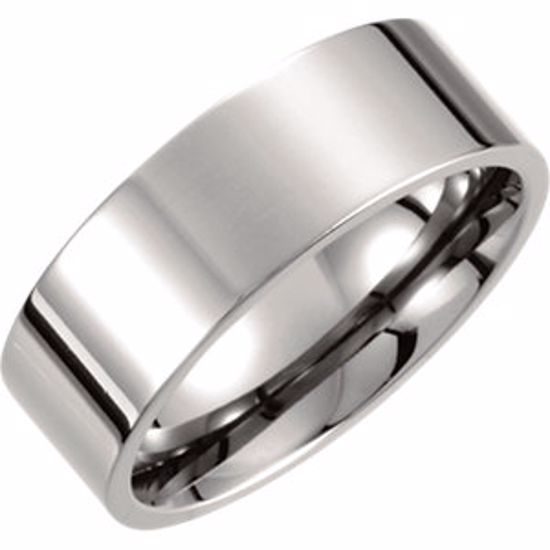 T812:146:P Titanium 8mm Flat Polished Band Size 11.5