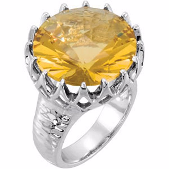 67951:101:P Honey Quartz Crown Design Ring