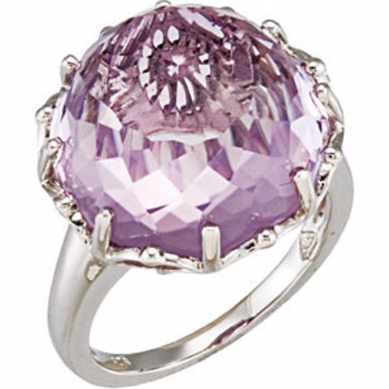 67925:101:P Rose De France Quartz Floral Ring