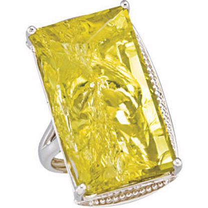 67936:101:P Green Gold Quartz Granulated Design Ring