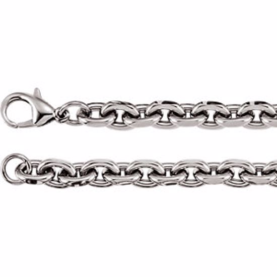 C847:102:P Stainless Steel Oval Rolo Chain 7mm