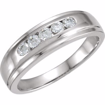 60137:207319:P 14kt White 1/3 CTW Men's Diamond Band