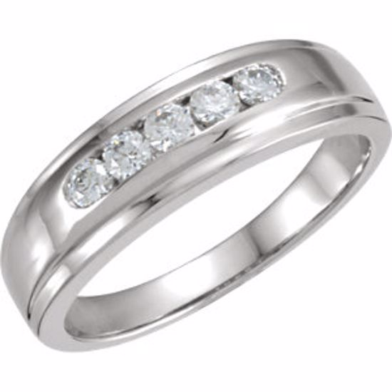 60137:207319:P 14kt White 1/3 CTW Men's Diamond Band