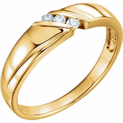 67888:102:P 14kt Yellow .08 CTW Diamond 3-Stone Men's Band