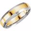 5793:221512:P 14kt White & Yellow 7mm Comfort-Fit Beveled Edge Band Size 9.5