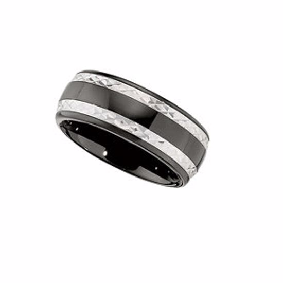 CR036:102:P Ceramic Couture® & Sterling Silver Band