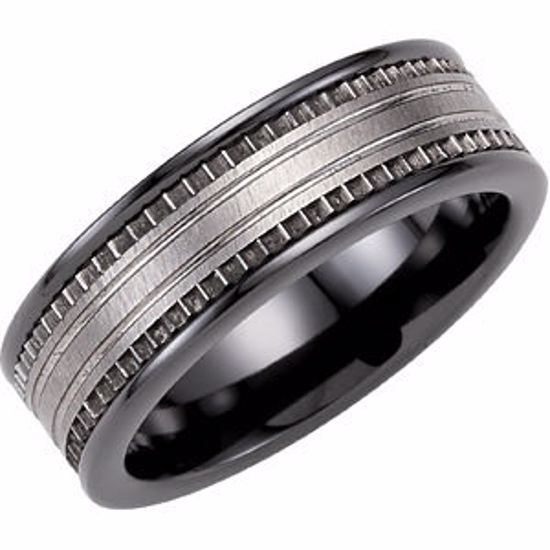 CR049:111:P Ceramic Couture® & Tungsten Band