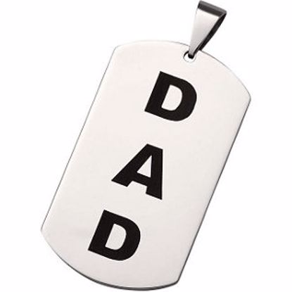 P800DAD:101:P Stainless Steel "DAD" Dog Tag Pendant