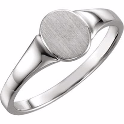 5544:64371:P Sterling Silver 7x6mm Solid Oval Signet Ring