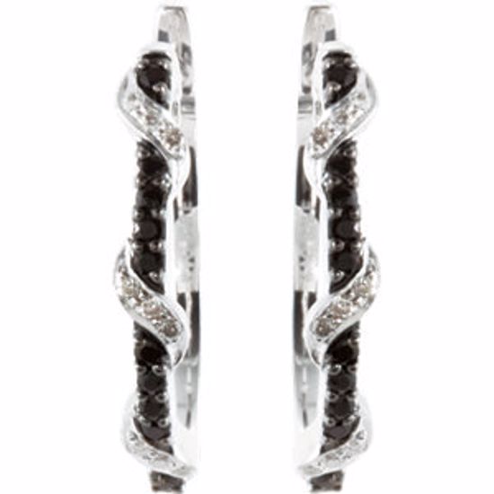 68006:101:P Black Spinel & Diamond Earrings