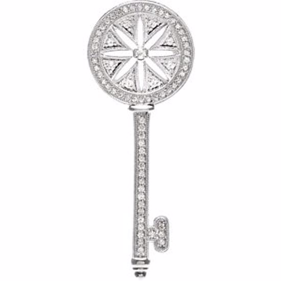 69279:84755:P Sterling Silver 3/8 CTW Diamond Key Pendant