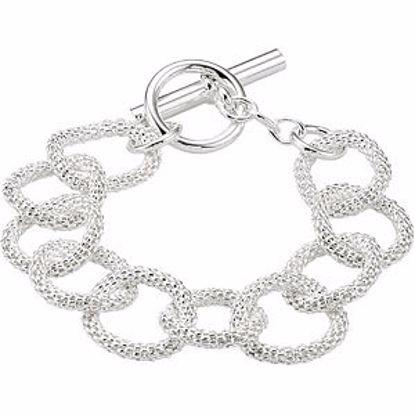 CH963:102:P Sterling Silver Mesh Link 35" Necklace