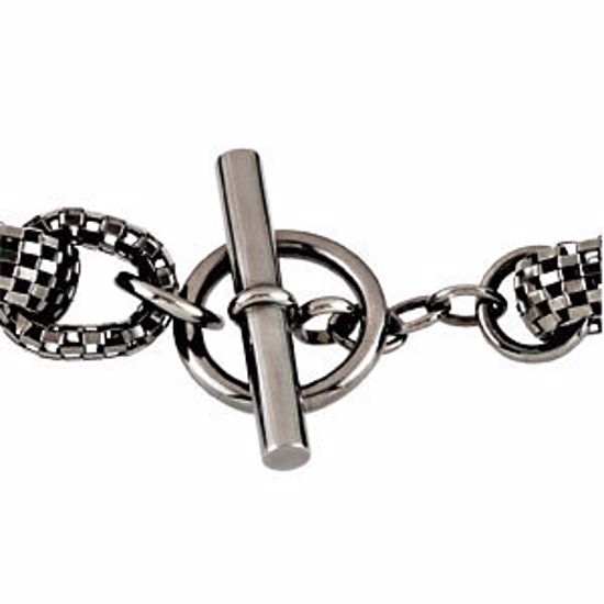 NCK177:101:P Sterling Silver Black Ruthenium Plated Link Chain