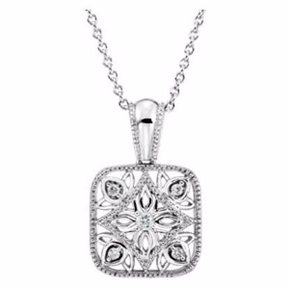 67984:100:P Sterling Silver .05 CTW Diamond Accented 18" Necklace