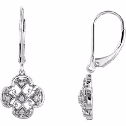 67987:101:P Sterling Silver .07 CTW Diamond Accented Lever Back Earrings