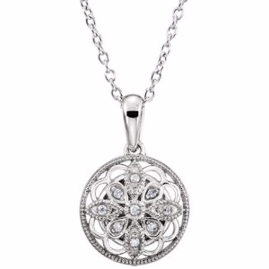 67992:101:P Sterling Silver .05 CTW Diamond 18" Necklace