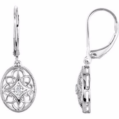 67995:101:P Sterling Silver .06 CTW Diamond Lever Back Earrings