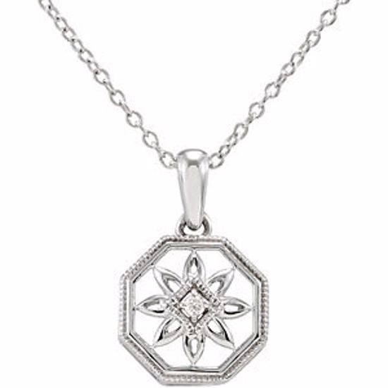 67998:100:P Sterling Silver .02 CTW Diamond 18" Necklace