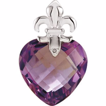 68025:101:P Amethyst with Fleur-de-lis Design Pendant