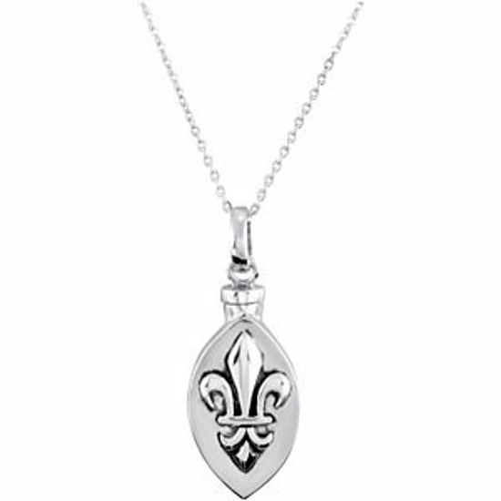 R410007:1010:P Fleur-de-lis Ash Holder Necklace