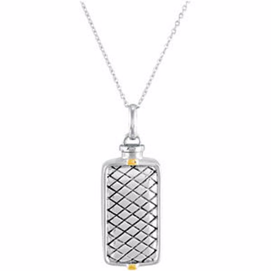 R410006:1010:P Checkerboard Rectangle Ash Holder Necklace