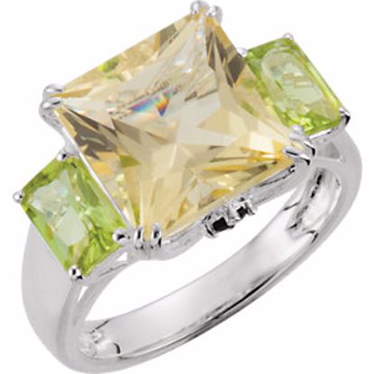 68031:102:P Lime Quartz, Peridot & Chrome Diopside Ring