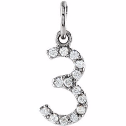 68054:60003:P 14kt White .06 CTW Diamond Numeric Charm or Pendant