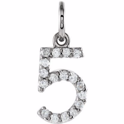 68054:60005:P 14kt White .08 CTW Diamond Numeric Charm or Pendant