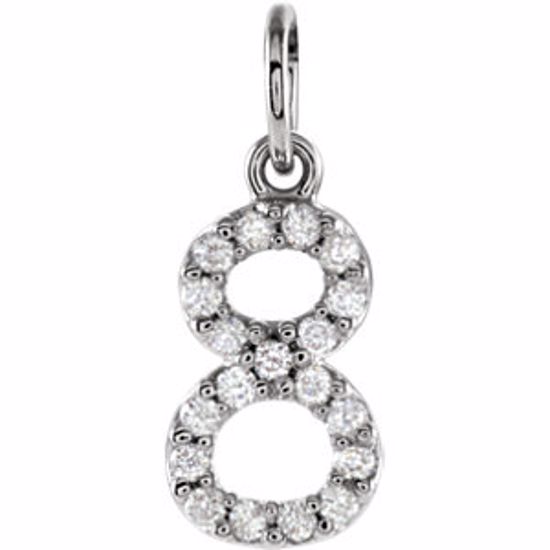 68054:60008:P 14kt White .08 CTW Diamond Numeric Charm or Pendant