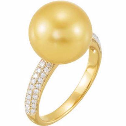 68087:101:P 14kt Yellow Golden South Sea Pearl & 1/3 CTW Diamond Ring