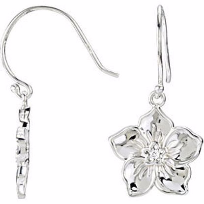 68137:102:P 14kt White Forget Me Not Earrings