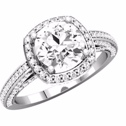 67721:60003:P 14kt White 1 1/3 CTW Diamond Halo-Styled Engagement Ring