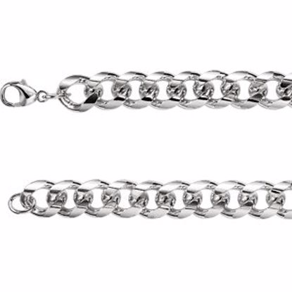 CH978:103:P Sterling Silver 12.3mm Curb 18" Chain
