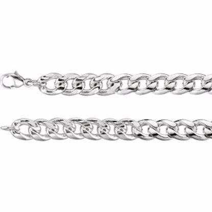 CH980:104:P Sterling Silver 9.3mm Curb 20" Chain
