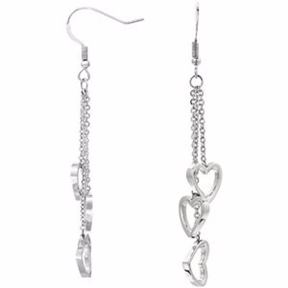 E832:201:P Amalfi® Stainless Steel Triple Heart Dangle Earrings