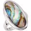 68172:101:P Abalone Doublet with Checkerboard White Quartz Top Ring