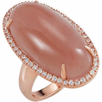 68177:101:P Chocolate Chalcedony & White Sapphire Halo Ring